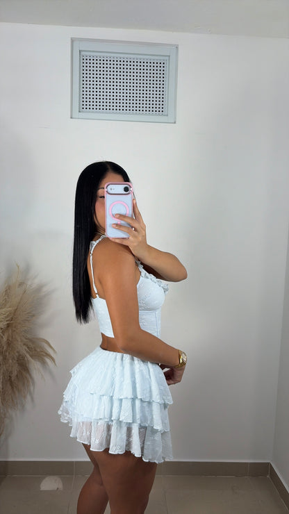 Light blue skort set