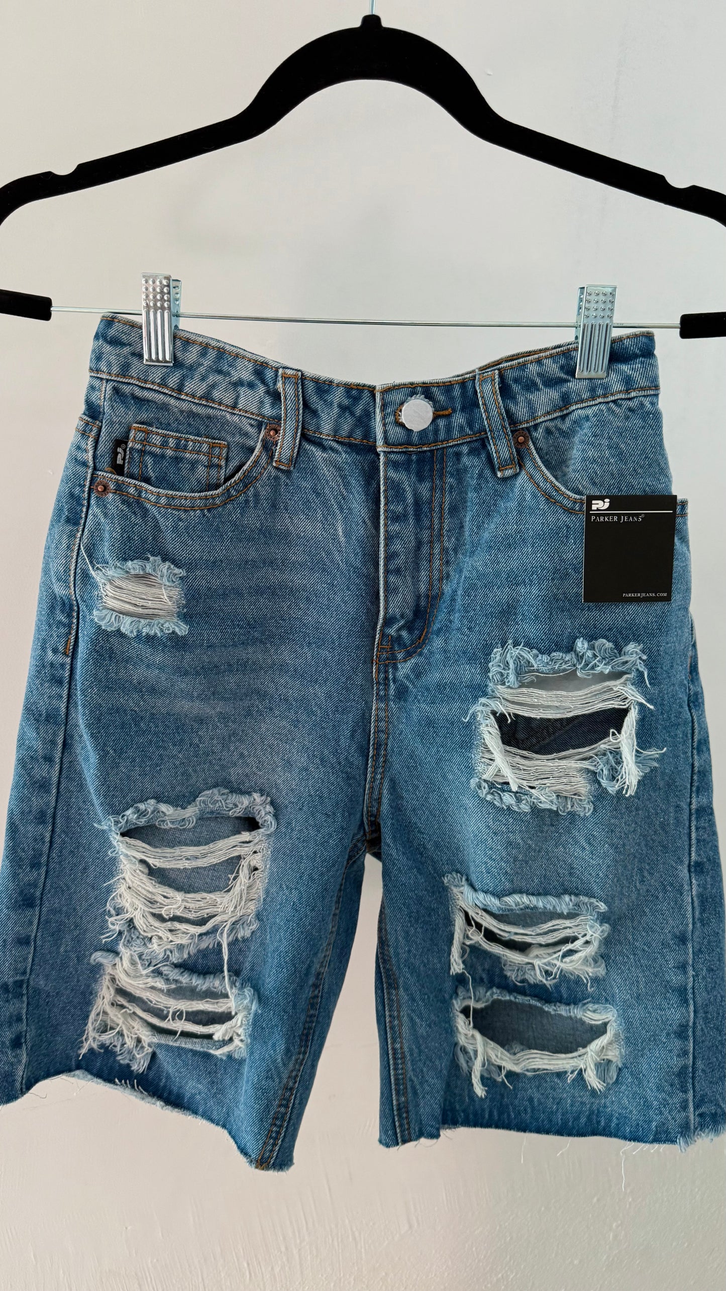 Blue denim jorts