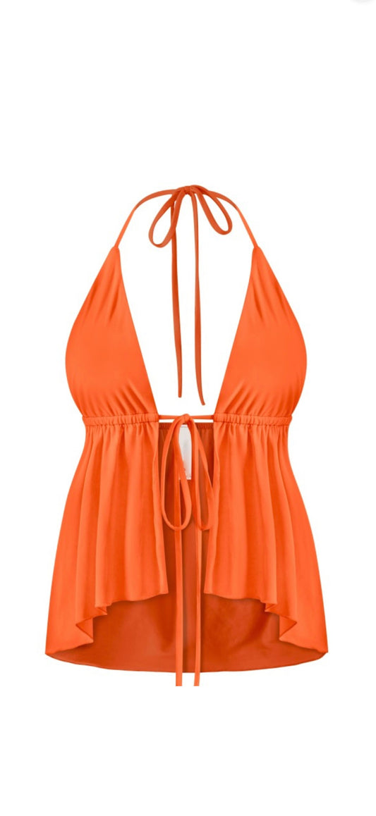 Halter orange top