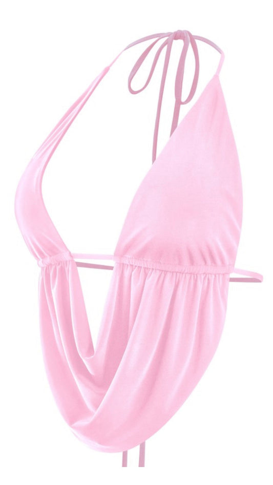 Halter sexy pink top
