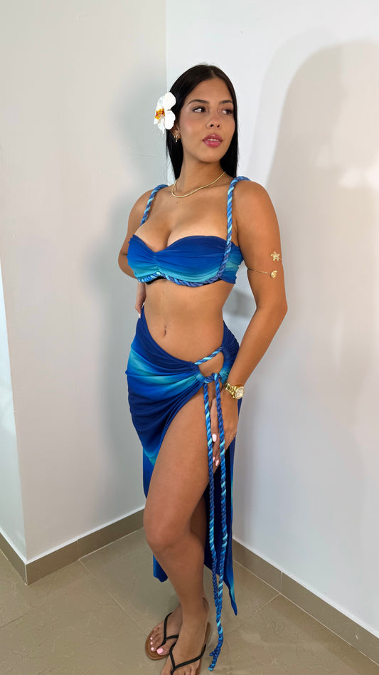 Blue perfect skirt set