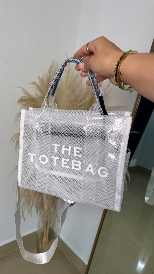 White mini tote bag