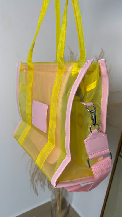 Yellow & Pink tote bag