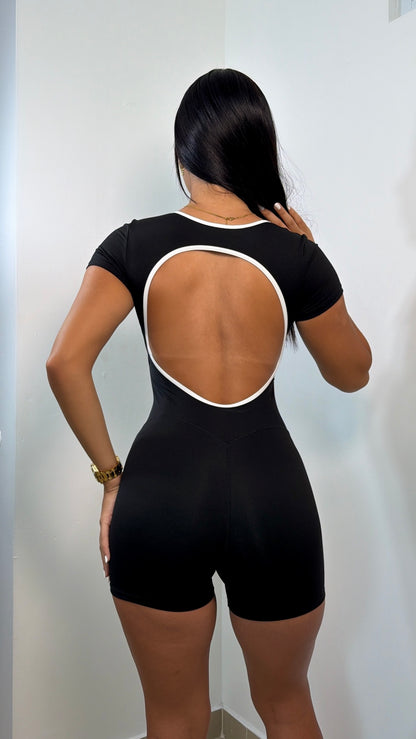 B&W short jumpsuit