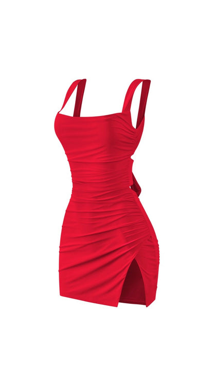 Elegant red mini dress