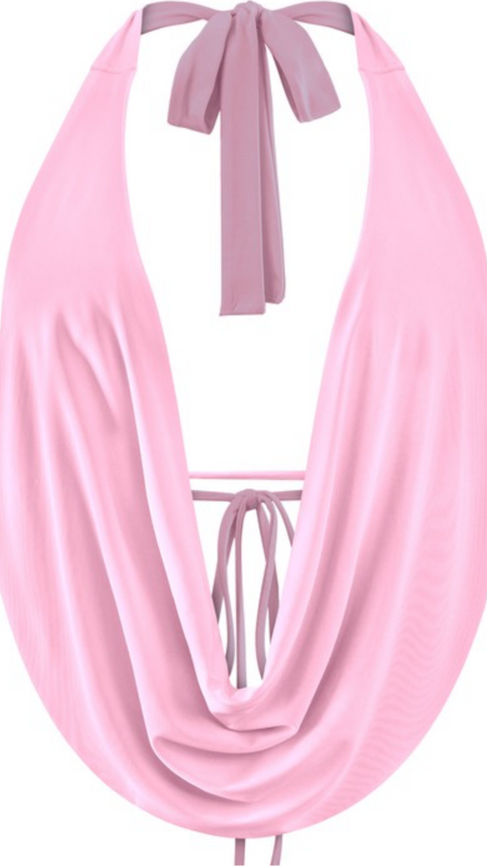 Halter baby pink top