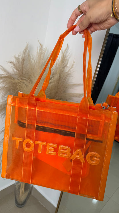 Orange tote bag