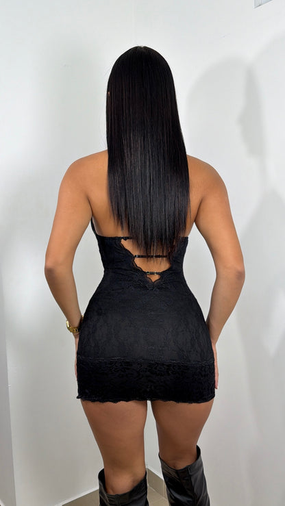 Sexy black lace dress