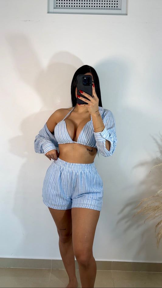 Sky blue 3 pieces set